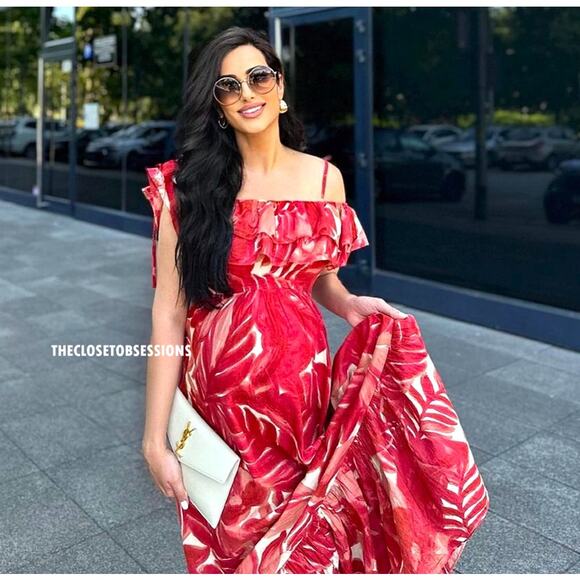 ZARA BLOGGER FAVE!!! Maxi Dress with Ruffled Hem NWT - Picture 6 of 16